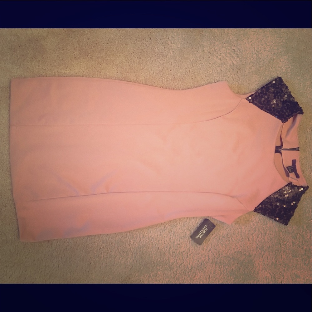 Tan and black Sequin Cocktail dress